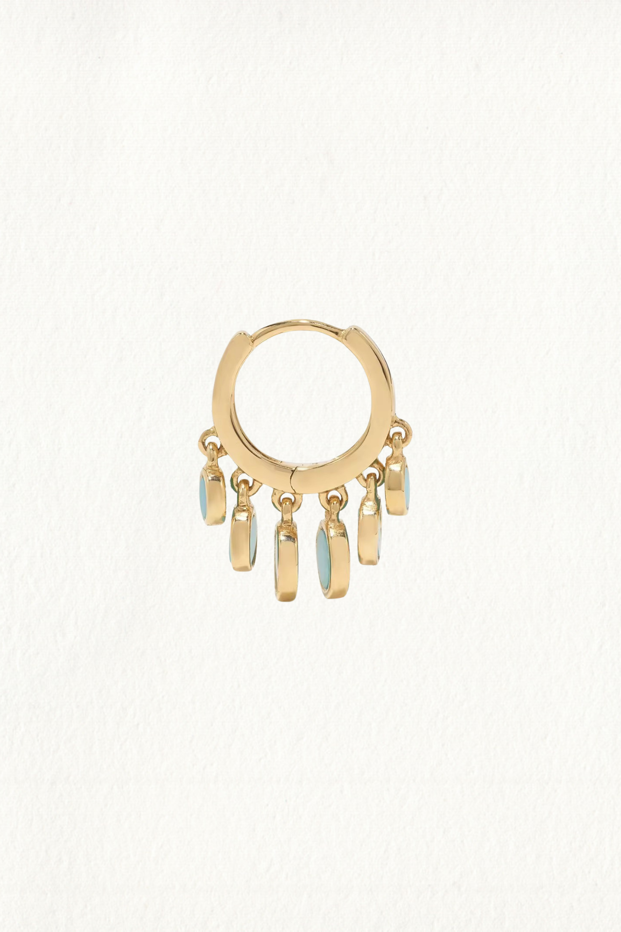 TURQUOISE SHAKER HOOP EARRINGS - Image 3