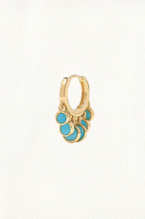 TURQUOISE SHAKER HOOP EARRINGS