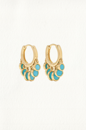 TURQUOISE SHAKER HOOP EARRINGS - Image 1