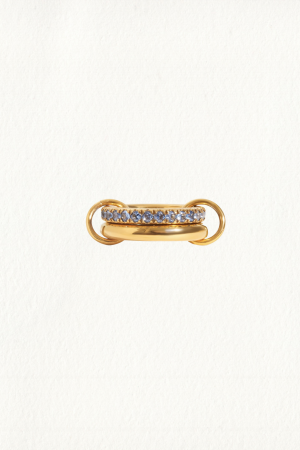 LINKED PAVE BLUE SAPPHIRE BAND RING - Image 2
