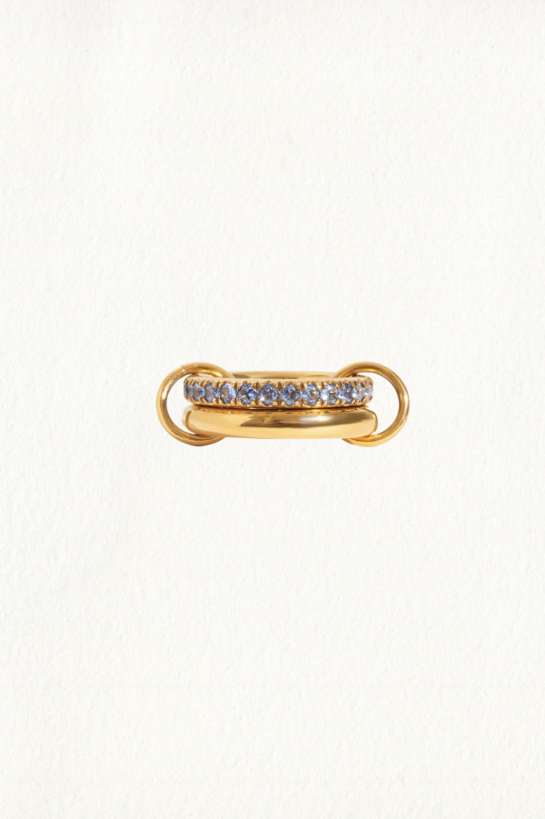 LINKED PAVE BLUE SAPPHIRE BAND RING