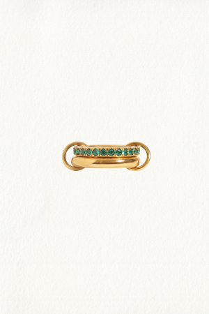 LINKED PAVE EMERALD BAND RING - Image 2