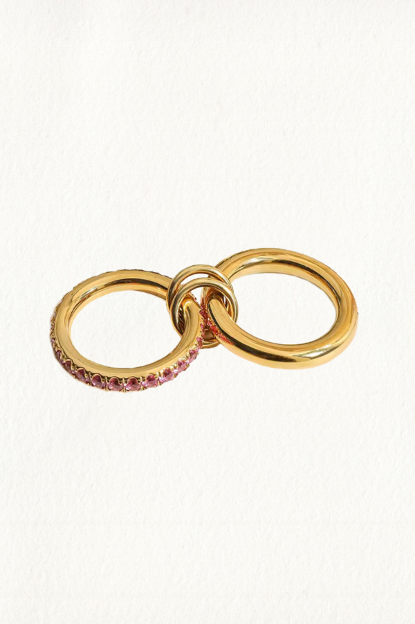 LINKED PAVE RUBY BAND RING